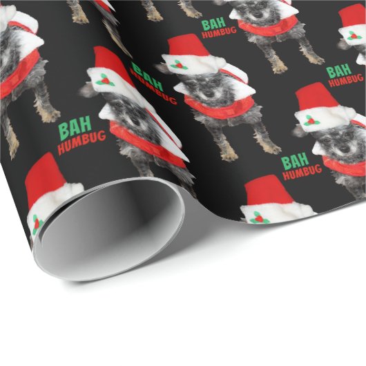 Bah Humbug kersthond Pattern Cadeaupapier (Rol Hoek)