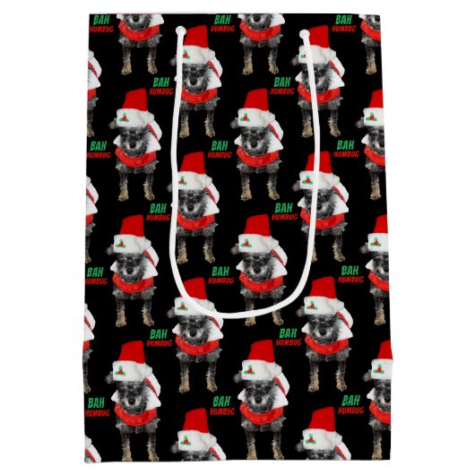 Bah Humbug kersthond Pattern Medium Cadeauzakje (Achterkant)