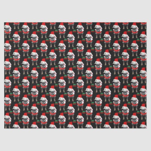 Bah Humbug kersthond Pattern Tissuepapier (Voorkant)