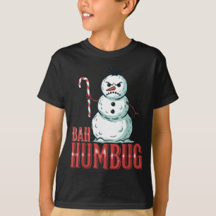 Bah Humbug Kerstman Hoed Boze Sneeuwman Sarcastisc T-shirt