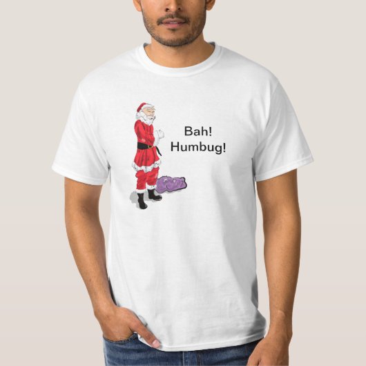 Bah! Humbug! kerstman T-shirt (Voorkant)