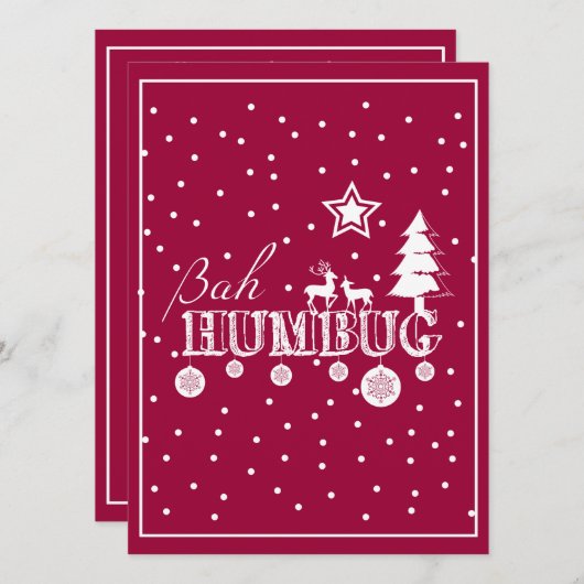 Bah Humbug Kerstmis Kaart (Voorkant / Achterkant)