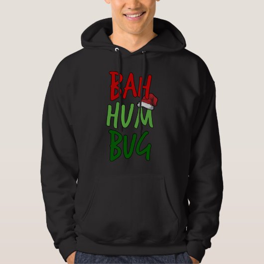 Bah Humbug Kerstmis Kerstman Hoed Anti-Kerstmis Hoodie (Voorkant)