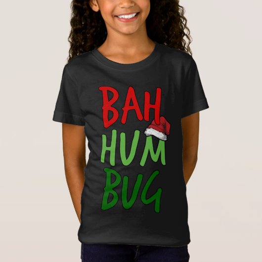Bah Humbug Kerstmis Kerstman Hoed Anti-Kerstmis T-shirt (Voorkant)