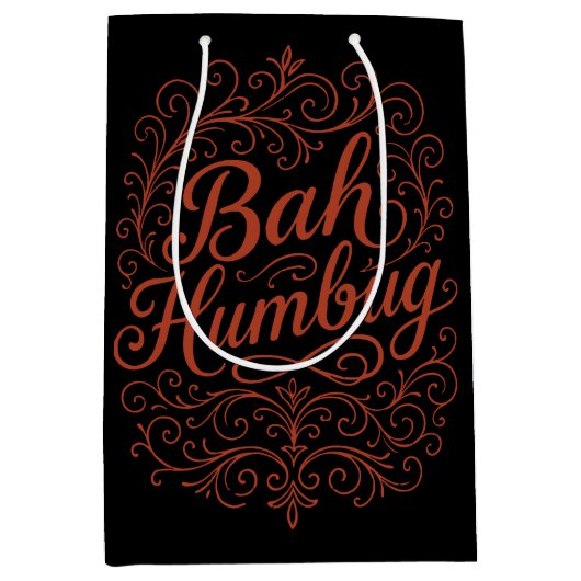 Bah Humbug Kerstmis Medium Cadeauzakje (Voorkant)