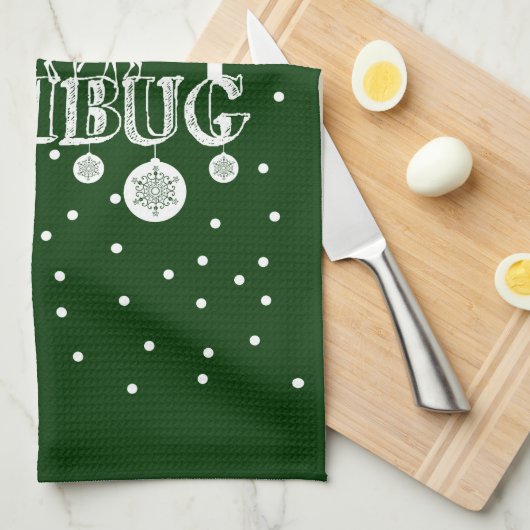 Bah Humbug, Kerstmis Theedoek (Quarter Fold)