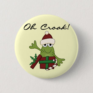 Bah Humbug Kikker Kerst Tshirts en geschenken Ronde Button 5,7 Cm