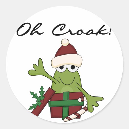 Bah Humbug Kikker Kerst Tshirts en geschenken Ronde Sticker (Voorkant)