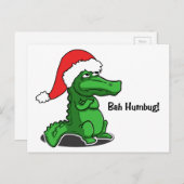 Bah Humbug! Leuk, Alligator met kerstmuts Feestdagenkaart (Voorkant / Achterkant)