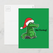 Bah Humbug! Leuk, Alligator met kerstmuts Feestdagenkaart (Voorkant / Achterkant)