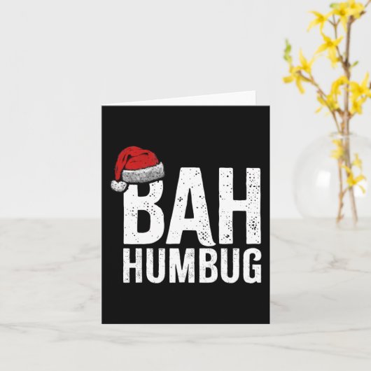 Bah Humbug. Leuke sarcastische Anti Kerstmis feest Kaart (Gele Bloem)