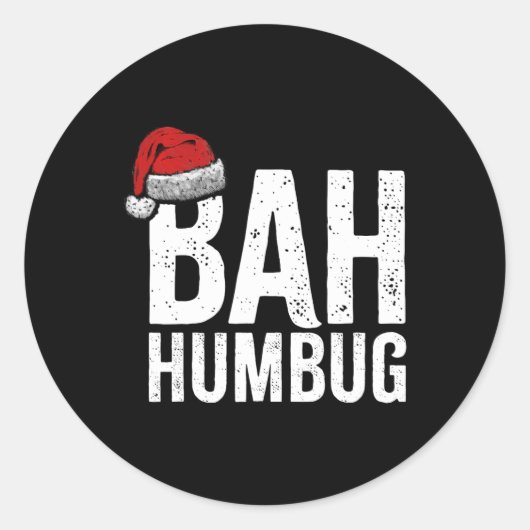 Bah Humbug. Leuke sarcastische Anti Kerstmis feest Ronde Sticker (Voorkant)