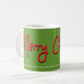 Bah Humbug Merry-kerstrood script op Green Koffiemok (Voorkant links)