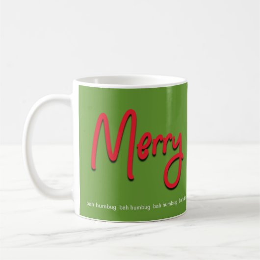 Bah Humbug Merry-kerstrood script op Green Koffiemok (Links)