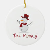 Bah Humbug - Mischievous Snowman - Kerstmis Keramisch Ornament (Voorkant)