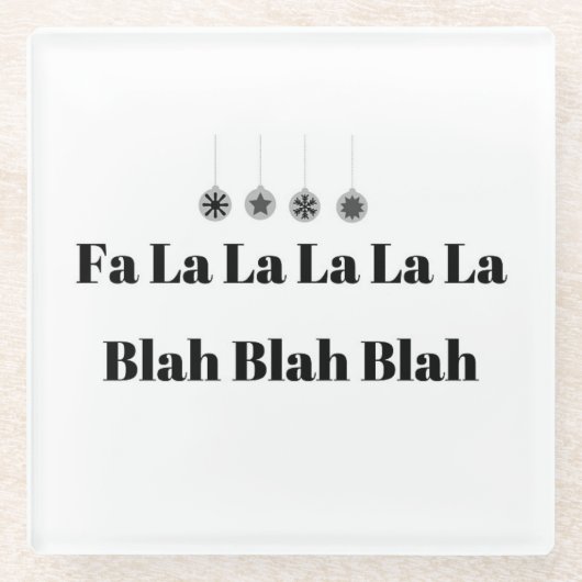 **BAH HUMBUG* ONDERZETTER GLAZEN ONDERZETTER (Voorkant)