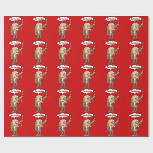 Bah Humbug Oud Man Cadeaupapier (Vlak)