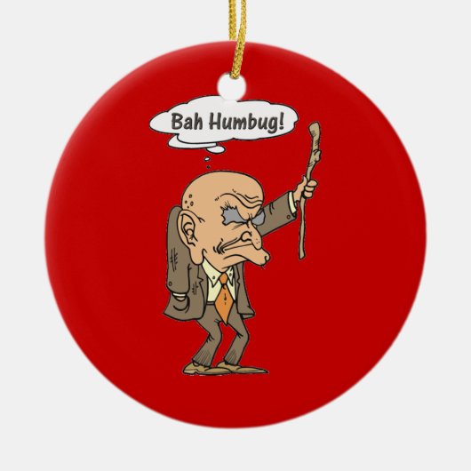 Bah Humbug Oud Man Keramisch Ornament (Voorkant)