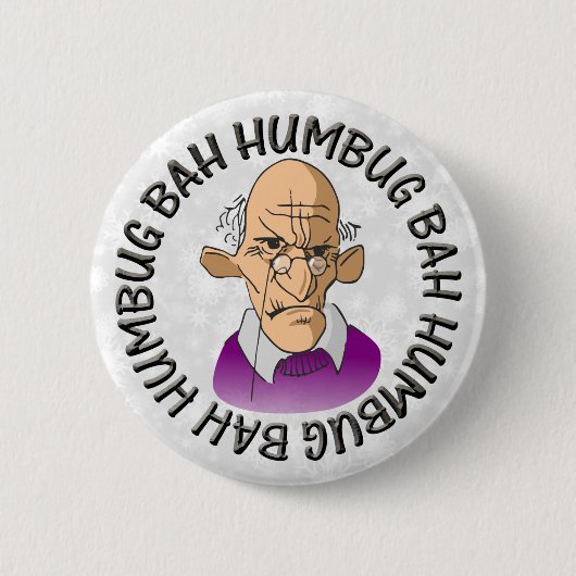 Bah Humbug Oud Man Ronde Button 5,7 Cm (Voorkant)