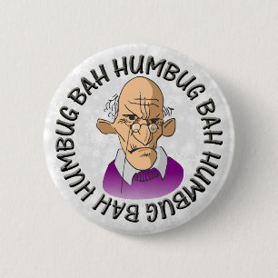 Bah Humbug Oud Man Ronde Button 5,7 Cm