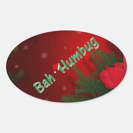 Bah Humbug Ovale Sticker (Voorkant)