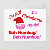 BAH HUMBUG Pig briefkaart (Voorkant)