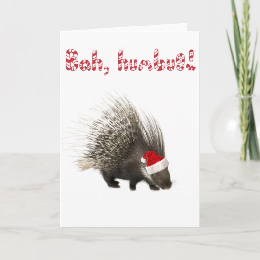 Bah, humbug! Porcupine card Feestdagen Kaart (Voorkant)