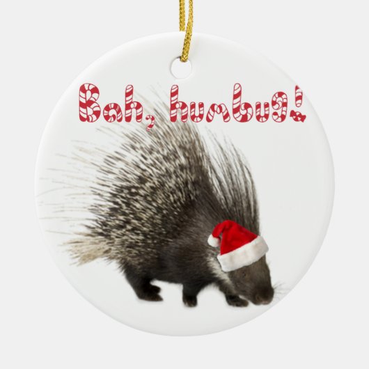 Bah, humbug! Porcupine-sierplant Keramisch Ornament (Voorkant)
