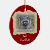 Bah Humbug Raccoon Keramisch Ornament (Rechts)