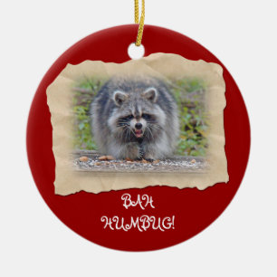 Bah Humbug Raccoon Keramisch Ornament