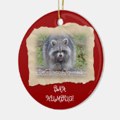 Bah Humbug Raccoon Keramisch Ornament (Links)