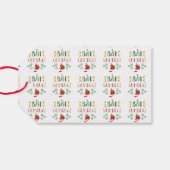 Bah Humbug Red Green en Gele Humoureus Cadeaulabel (Achterkant Horizontaal)