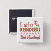Bah Humbug Rendier knop Vierkante Button 5,1 Cm (Voorkant /achterkant)