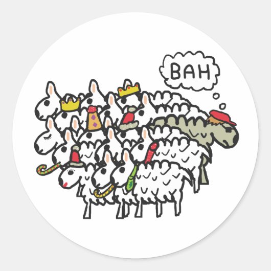 Bah Humbug Ronde Sticker (Voorkant)
