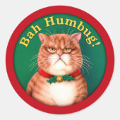 Bah Humbug Ronde Sticker (Voorkant)