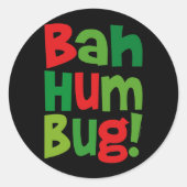 Bah Humbug Ronde Sticker (Voorkant)