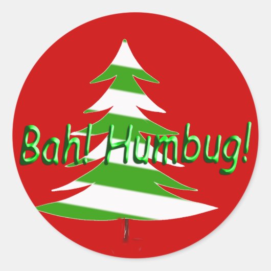 Bah! Humbug! Ronde Sticker (Voorkant)