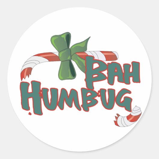 Bah Humbug! Ronde Sticker (Voorkant)