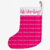 Bah humbug roze vrouw kleine kerstsok (Achterkant)