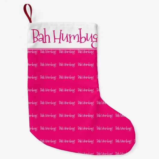 Bah humbug roze vrouw kleine kerstsok (Voorkant)