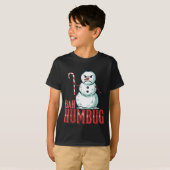 Bah Humbug Santa Hat Angry Snowman Sarcastic Chris T-shirt (Voorkant volledig)