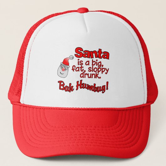 BAH HUMBUG Santa hat Trucker Pet (Voorkant)