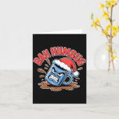 Bah Humbug Santa's Coffee Mug Sarcastic Christmas Kaart (Gele Bloem)
