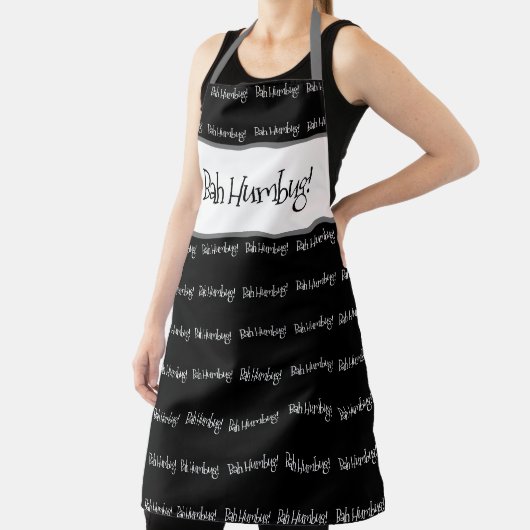 Bah humbug schort zwarte kerst mannen (Insitu)