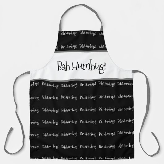 Bah humbug schort zwarte kerst mannen (Voorkant)