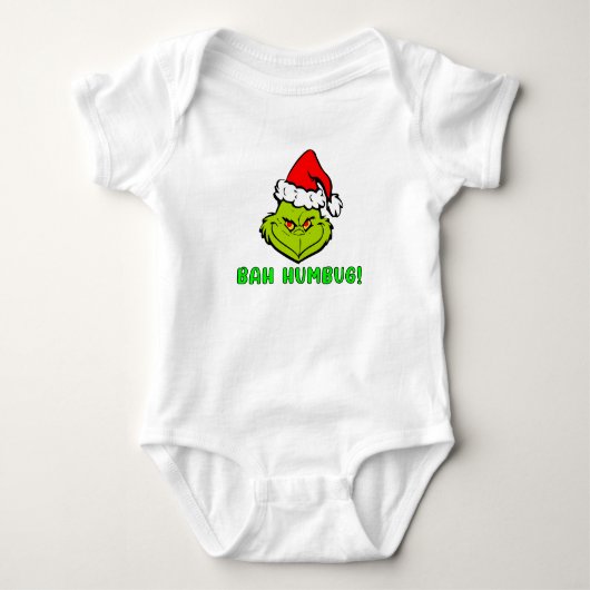 Bah Humbug Scrooge Essentiële Kerst Cartoon Romper (Voorkant)