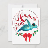 Bah Humbug Scrooge Kerst Schildpad Feestdagenkaart (Voorkant)