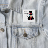 Bah Humbug Scrooge Vierkante Button 5,1 Cm (In situ)