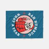 Bah Humbug Skull Hat Santa's Candy Christmas Pajam Fleece Deken (Voorkant (Horizontaal))