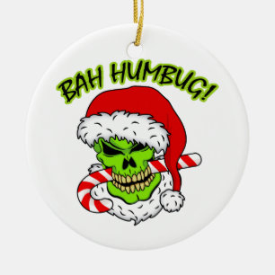 Bah Humbug Skull Keramisch Ornament